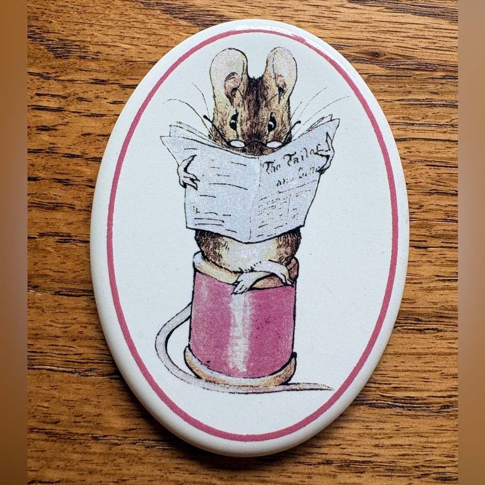 Vintage Beatrix Potter “Tailor Mouse” ceramic magnet